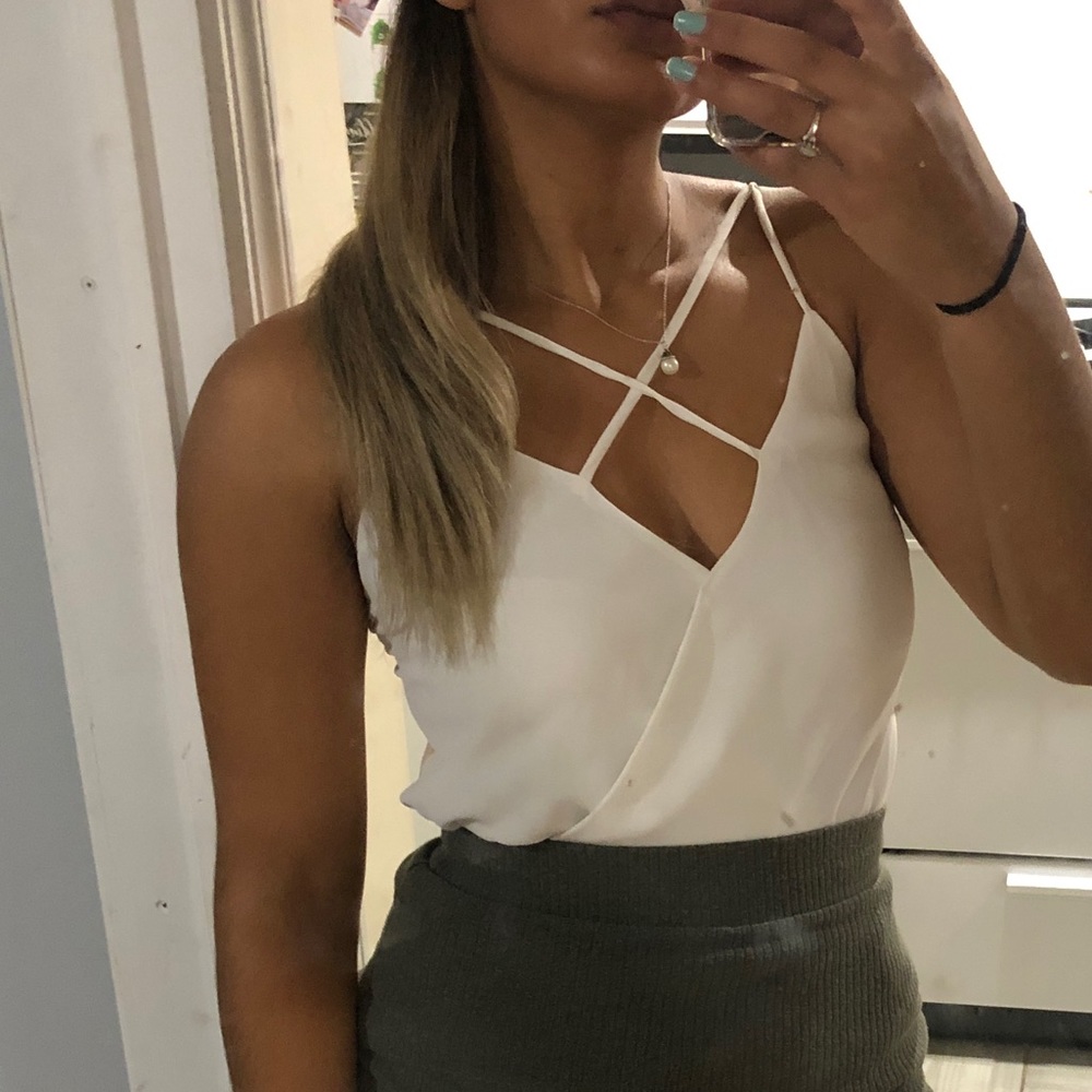 White surplice blouse